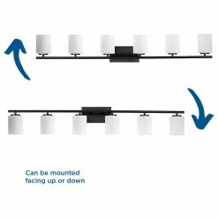 Progress Lighting Replay Collection 48" 6-Light Textured Black Etched Glass Bath Vanity Light -home bar shop 9a417cfe020ff629 5972 w800 h800 b1 p0