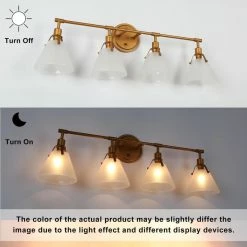 LNC Lighting LNC Modern 4-Light Distressed Gold Bathroom Vanity Light With Glass -home bar shop 9a41cdc10316ccf9 9297 w800 h800 b0 p0