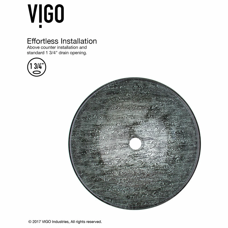 VIGO Titanium Glass Vessel Bathroom Sink And Niko Faucet Set 9 VIGO Titanium Glass Vessel Bathroom Sink And Niko Faucet Set - Image 9