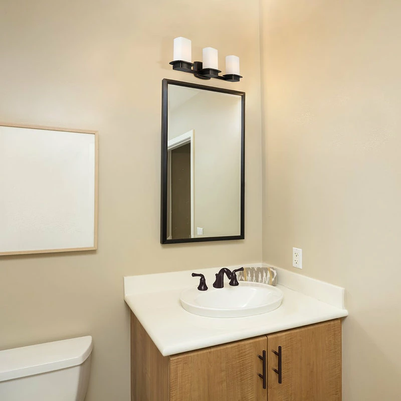 EGLO USA 3-Light, 60W Bath/Vanity Light, Oil Rubbed Bronze/Frosted Opal Glass 3 EGLO USA 3-Light, 60W Bath/Vanity Light, Oil Rubbed Bronze/Frosted Opal Glass - Image 3