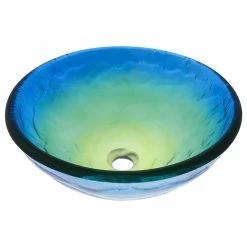 Novatto Mare Glass Vessel Sink And Drain, Brushed Nickel -home bar shop 9b91f6f009d29bf4 0865 w800 h800 b1 p0