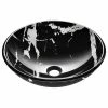 Yescom Bathroom Tempered Glass Round Vessel Sink Marbling Pattern Vanity Bowl Basin
