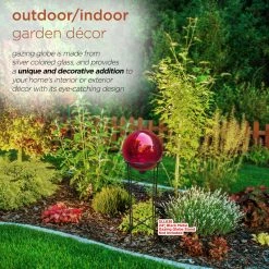 Alpine Corporation 10" Diameter Indoor/Outdoor Glass Gazing Globe Yard Decoration, Red -home bar shop 9cc1f5930019f393 3521 w800 h800 b0 p0