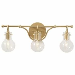LNC Lighting LNC Modern 3-Light Matte Gold Teaedrop Shade Clear Glass Bathroom Lighting