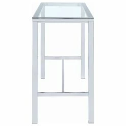Coaster Home Furnishings Coaster 47" Contemporary Clear Glass Top Bar Table, Chrome -home bar shop 9d81416a019c8061 9420 w800 h800 b1 p0