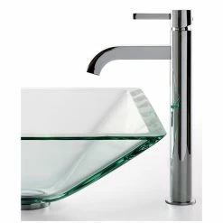 Kraus USA, Inc. Glass Vessel Sink, Bathroom Ramus Faucet, PU Drain, Mounting Ring, Chrome 8 Kraus USA, Inc. Glass Vessel Sink, Bathroom Ramus Faucet, PU Drain, Mounting Ring, Chrome -home bar shop 9db1129d00e5e699 3122 w800 h800 b0 p0