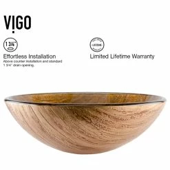 VIGO Amber Sunset Glass Vessel Sink And Linus Faucet, Antique Rubbed Bronze -home bar shop 9e218e690e9ed933 3290 w800 h800 b1 p0