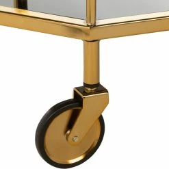 Safavieh Silva 2-Tier Octagon Bar Cart, Brass, Tinted Glass -home bar shop 9e4134de0c12e096 5883 w800 h800 b0 p0