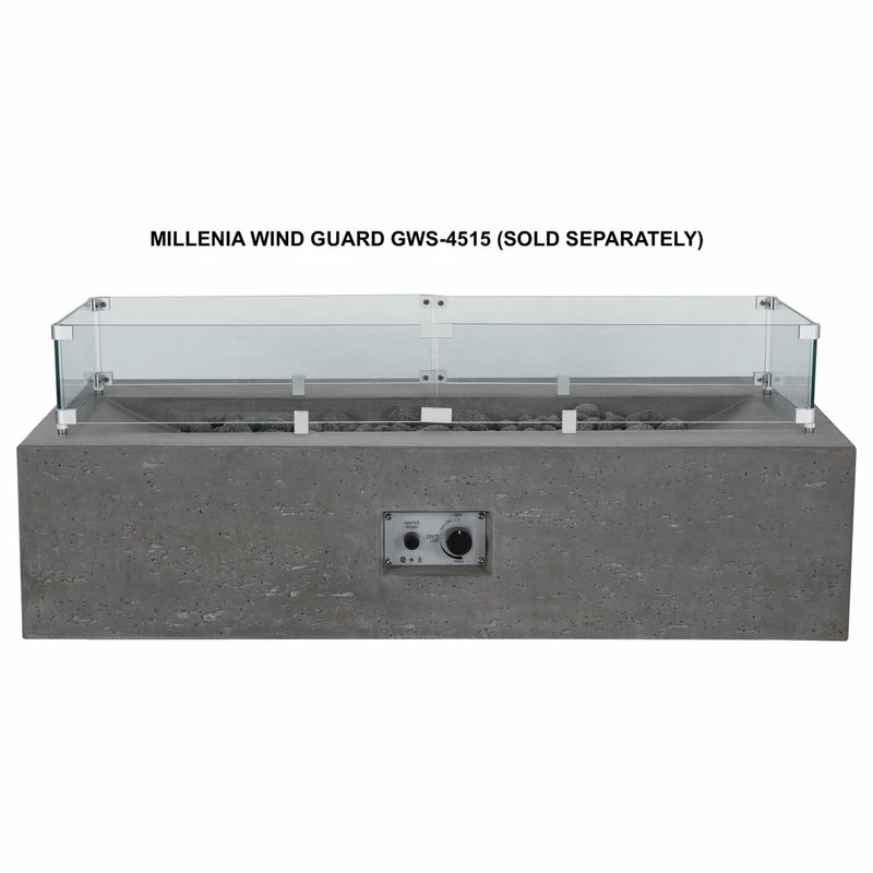 Pyromania Inc. 45"x15" Glass Wind Guard For Rectangular Fire Tables 2 Pyromania Inc. 45"x15" Glass Wind Guard For Rectangular Fire Tables - Image 2