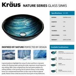 Kraus USA, Inc. Glass Vessel Sink, Bathroom Ramus Faucet, PU Drain, Mounting Ring, Chrome -home bar shop a061e64f00e5e62b 3087 w800 h800 b1 p0