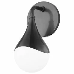 Hudson Valley Lighting Ariana 1-Light LED Bath Bracket, Old Bronze, Opal Glossy Glass