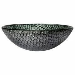 Eden Bath - Vessel Sinks Silver Dots Tempered Glass Vessel Sink For Bathroom, 16.5 Inch, Round -home bar shop a1713954006c936c 5542 w800 h800 b1 p0