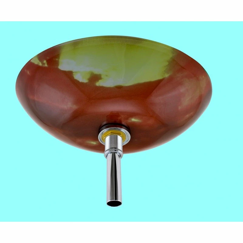 Renovators Supply Manufacturing Countertop Vessel Sink Sunset Orange Tempered Glass Oval Bowl Sink With Drain 4 Renovators Supply Manufacturing Countertop Vessel Sink Sunset Orange Tempered Glass Oval Bowl Sink With Drain - Image 4