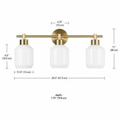 Globe Electric Cannes 3-Light Matte Brass Vanity Light With Opal Glass Shades -home bar shop a221599f02bb56a6 0540 w800 h800 b1 p0