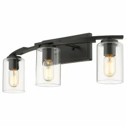 Golden Lighting Monroe 3-Light Bath Vanity, Black With Clear Glass -home bar shop a251438201730f03 6718 w800 h800 b1 p0