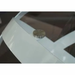 Zuri Furniture Mambo 59 Inch Clear Glass Round Dining Table With White Steel Base -home bar shop a2910aa806a6d19f 4512 w800 h800 b0 p0