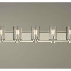 Destination Lighting Industrial Seeded Glass Bathroom Light Satin Nickel 5 Lt -home bar shop a401613009e521a7 7746 w800 h800 b0 p0