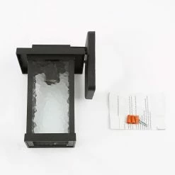 LNC Lighting LNC 1-Light Trasitional Matte Black Rectangle Water Glass Outdoor Lighting 21 LNC Lighting LNC 1-Light Trasitional Matte Black Rectangle Water Glass Outdoor Lighting -home bar shop a56168490bd6a9b3 3142 w800 h800 b0 p0