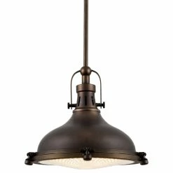 Kira Home Beacon 11" Farmhouse / Nautical Pendant Light, Round Fresnel Glass