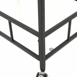 GDFStudio GDF Studio Brose Indoor Black Iron Bar Cart With Tempered Glass Shelves -home bar shop a5815baa01bad03c 0353 w800 h800 b1 p0