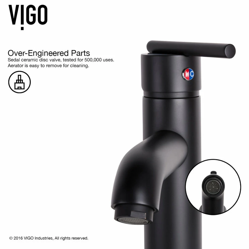 VIGO Russet Glass Vessel Sink And Seville Faucet Set, Matte Black Finish 15 VIGO Russet Glass Vessel Sink And Seville Faucet Set, Matte Black Finish - Image 15
