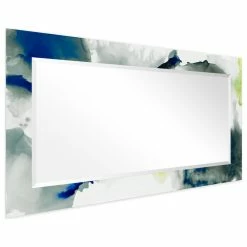 Empire Art Direct "Ephemeral" Beveled Mirror On Printed Abstarct Tempered Art Glass, 54"x28" -home bar shop a631c43a01e7b774 9054 w800 h800 b1 p0