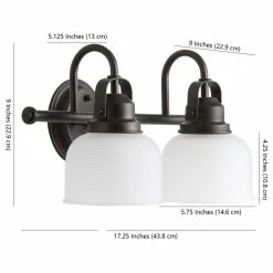 JONATHAN Y Virginia 1-light Metal/Glass LED Vanity Light, Oil Rubbed Bronze, 2-Light -home bar shop a6e162d1037e5427 9380 w800 h800 b1 p0