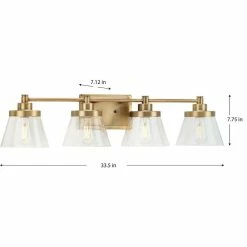 Progress Lighting Hinton 4-Light Vintage Brass Clear Seeded Glass Bath Vanity Light -home bar shop a7a19a6400d4af89 3321 w800 h800 b1 p0
