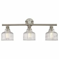 Vanity Art LLC Light Vanity Light, Satin Nickel With Clear Glass, Satin Nickel, 3 Light