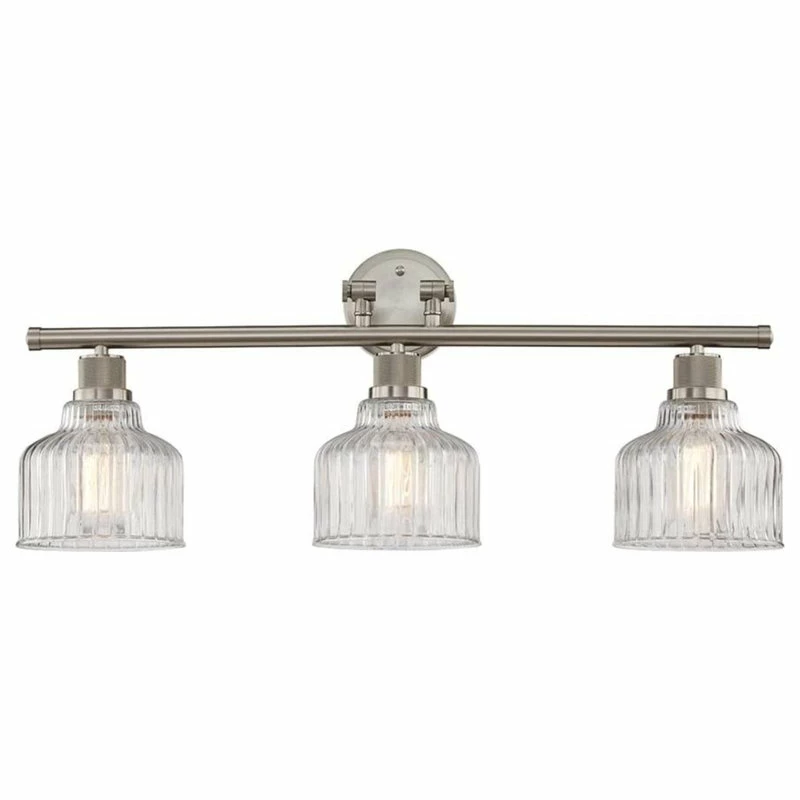 Vanity Art LLC Light Vanity Light, Satin Nickel With Clear Glass, Satin Nickel, 3 Light 1 Vanity Art LLC Light Vanity Light, Satin Nickel With Clear Glass, Satin Nickel, 3 Light