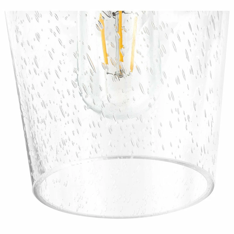 GETLEDEL 3-Light Vanity Light Sconce With Seeded Glass Shades, Matte Black 5 GETLEDEL 3-Light Vanity Light Sconce With Seeded Glass Shades, Matte Black - Image 5