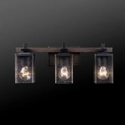 Globe Electric 3-Light Matte Black Vanity Light With Seeded Glass Shades 13 Globe Electric 3-Light Matte Black Vanity Light With Seeded Glass Shades -home bar shop a90187fe01819e17 0501 w800 h800 b0 p0