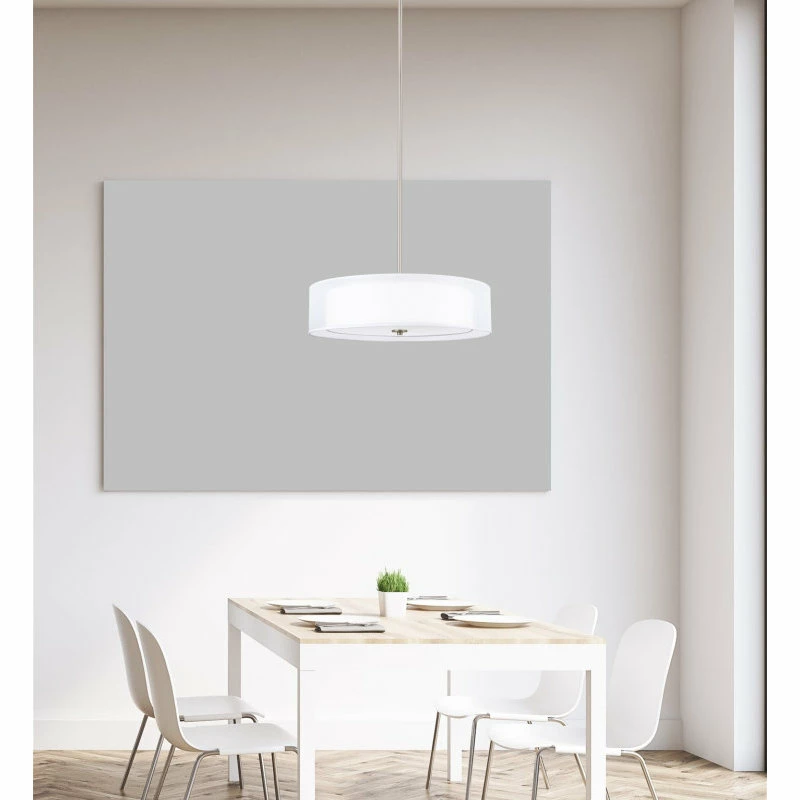 Kira Home Lindos 20" Double Drum Chandelier, Glass Diffuser, Stem-Hung 4 Kira Home Lindos 20" Double Drum Chandelier, Glass Diffuser, Stem-Hung - Image 4