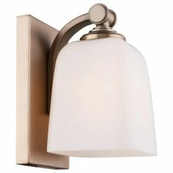 Woodbridge Lighting Inc. Woodbridge Lighting Blaire 1 Light Steel/Glass Bath/Wall Light In Brushed Brass