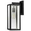 Globe Electric Bowery 1-Light Matte Black Indoor/Outdoor Wall Sconce With Clear Glass Shade