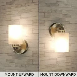 Kira Home Phoebe 8" Farmhouse Wall Sconce/ Light, Frosted Seeded Glass Shade -home bar shop aa51a5ac00d3b357 8685 w800 h800 b0 p0