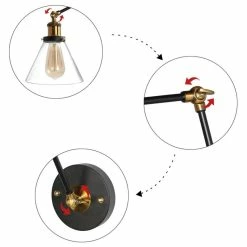 LALUZ Modern Glass Adjustable Wall Sconce Lighting, Black/Bronze -home bar shop abc1a46b02f49e91 0738 w800 h800 b1 p0