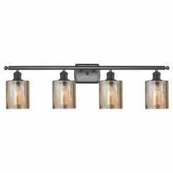 Innovations Lighting Cobbleskill 4-Light Bath Fixture, Mercury Glass, Oil Rubbed Bronze