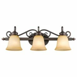 Golden Lighting Belle Meade 3-Light Bath Vanity, Rubbed Bronze With Tea Stone Glass -home bar shop ac51c8a60df0fdd3 6898 w800 h800 b1 p0