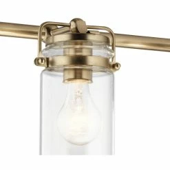 Kichler Brinley 32.5" 4 Light Vanity Light, Clear Glass, Champagne Bronze -home bar shop ac71458803bc5c27 1976 w800 h800 b1 p0