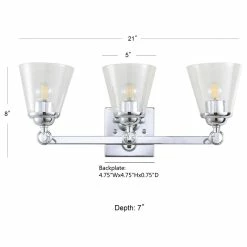 JONATHAN Y Marion Hurricane Metal, Glass Vanity Light, Chrome, 3-Light -home bar shop ad81d109037e5dca 9333 w800 h800 b1 p0