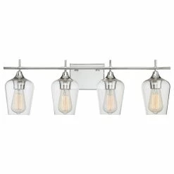 Savoy House Octave Bath Vanity, 4-Light, Polished Chrome, Clear Glass, 28.75"W