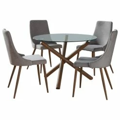 WHI Contemporary Glass Round Dining Table