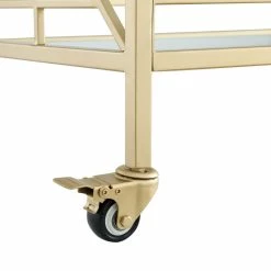 Inspired Home Ambrocio Bar Cart, Casters/2 Locking, Glass Shelves, Gold/White -home bar shop aee14f7c0e9f6c9c 6555 w800 h800 b0 p0