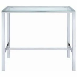 Coaster Home Furnishings Coaster 47" Contemporary Clear Glass Top Bar Table, Chrome -home bar shop af51e7f1019c8060 9420 w800 h800 b1 p0