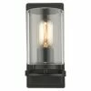 Golden Lighting Monroe 1-Light Wall Sconce, Black With Clear Glass