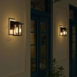 LNC Lighting LNC 1-Light Trasitional Matte Black Rectangle Water Glass Outdoor Lighting 17 LNC Lighting LNC 1-Light Trasitional Matte Black Rectangle Water Glass Outdoor Lighting -home bar shop aff19ae402de9d6d 3142 w800 h800 b0 p0