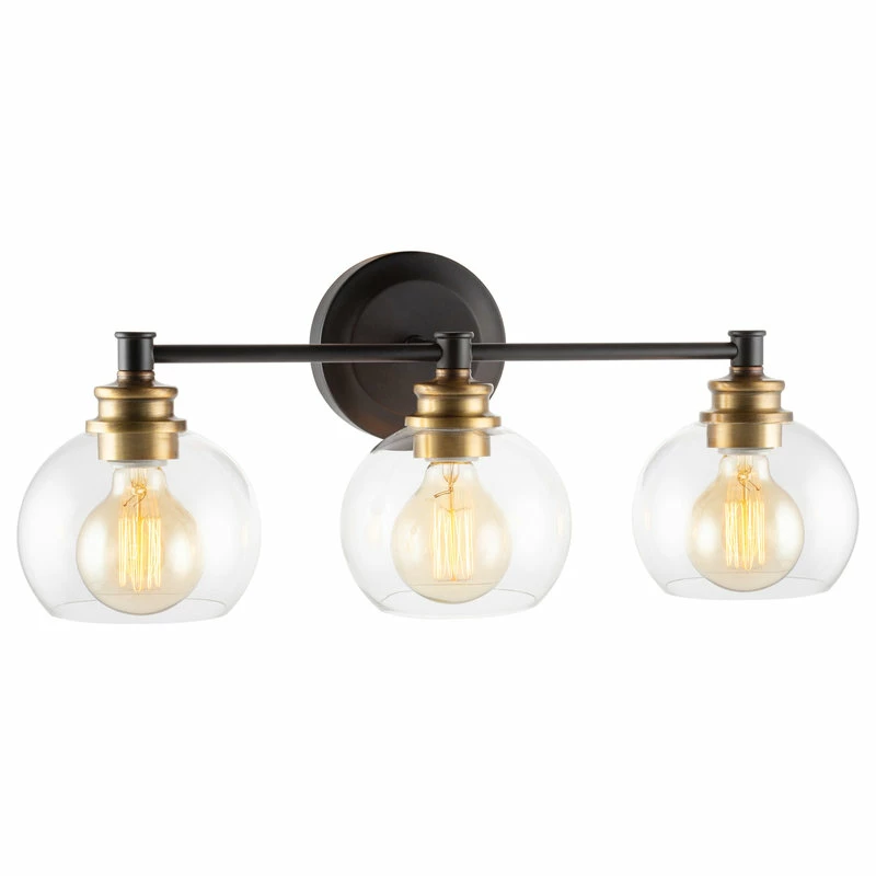 Kira Home Odette 22" Bathroom Light, Glass Globe Shades, Warm Brass Accents, Oil 1 Kira Home Odette 22" Bathroom Light, Glass Globe Shades, Warm Brass Accents, Oil