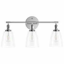 Aiwen 3-Lights Glass Shade Silver Spotless Dome Wall Sconce Vanity Light