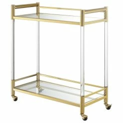 Convenience Concepts Royal Crest 2 Tier Acrylic Glass Bar Cart